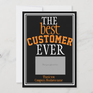 Best Customer Black Typography Gift Card Holder