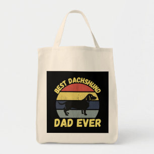 Best dachshund dad ever quote funny tote bag