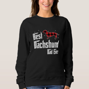 Best Dachshund Dad Ever Red Plaid Christmas For Do Sweatshirt