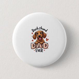Best Dachshund Dad Ever T Shirt 6 Cm Round Badge