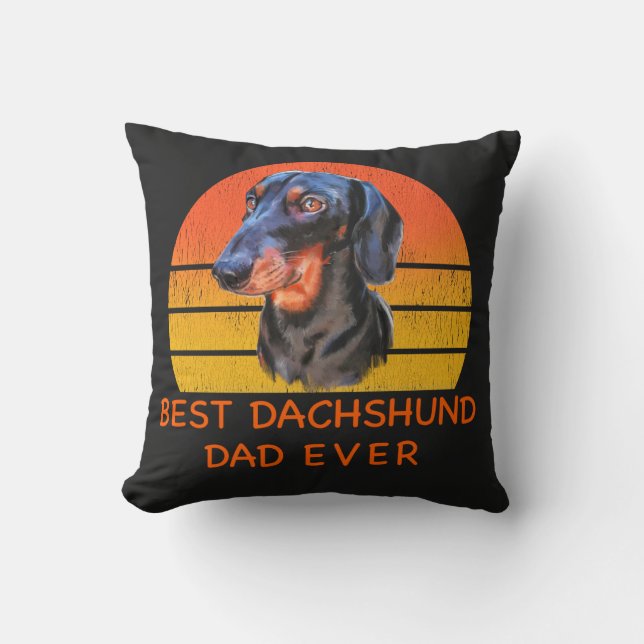 Best dachshund dad ever T-Shirt Cushion (Front)