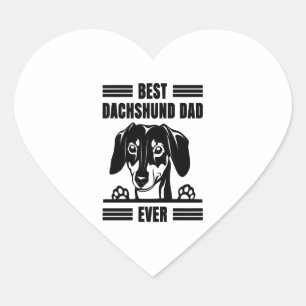 Best Dachshund Dad Ever T Shirt Heart Sticker