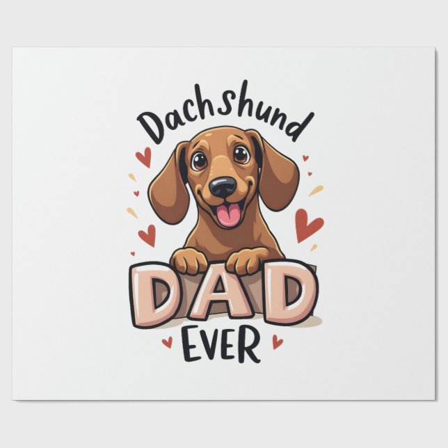 Best Dachshund Dad Ever T Shirt Wrapping Paper (Flat)