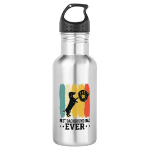 Best Dachshund Dad Ever Vintage Baseball Dog Shirt 532 Ml Water Bottle