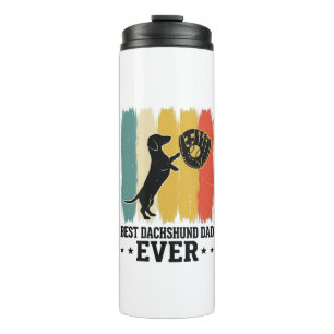 Best Dachshund Dad Ever Vintage Baseball Dog Shirt Thermal Tumbler