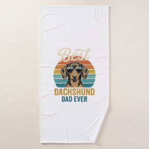 Best Dachshund Dad Ever Vintage Dog Shirt Design_1 Bath Towel