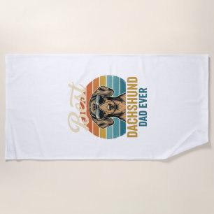 Best Dachshund Dad Ever Vintage Dog Shirt Design_1 Beach Towel
