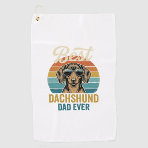 Best Dachshund Dad Ever Vintage Dog Shirt Design_1 Golf Towel