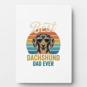 Best Dachshund Dad Ever Vintage Dog Shirt Design_1 Plaque