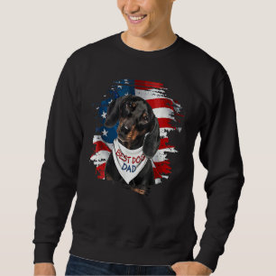Best Dachshund Dog Dad Cute Usa Flag Happy Father' Sweatshirt
