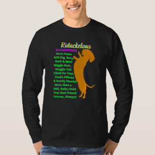 Best Dachshund Fan Funny Wiener Dog Ridackelous T-Shirt