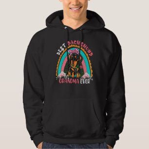 Best Dachshund Grandma Ever Cute Rainbow Flowers D Hoodie