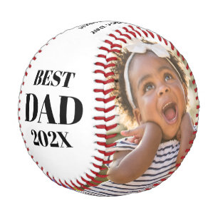 Best Dad 2020    Typography Two Photo Collage Baseball