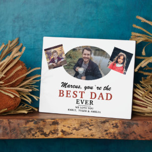 Best Dad 2 Kids Photo Collage Father`s Day Plaque