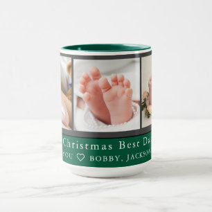Best Dad 3-Photo Collage & Custom Message Simple Mug