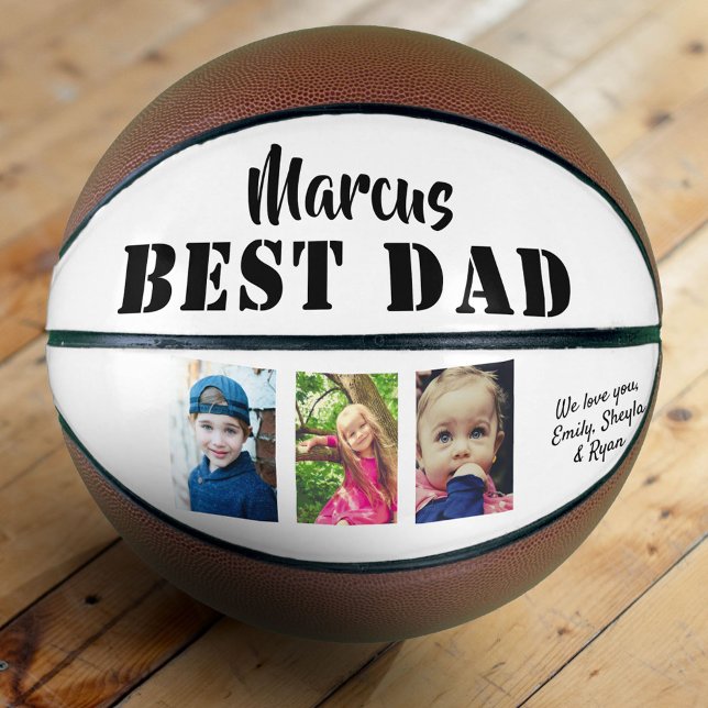 Best Dad 3 Photo Collage Father`s Day Basketball (Creator Uploaded)