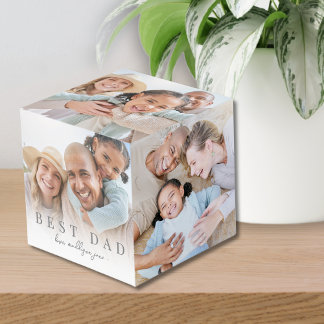 Best Dad 5 Side Picture Family Photos Cube