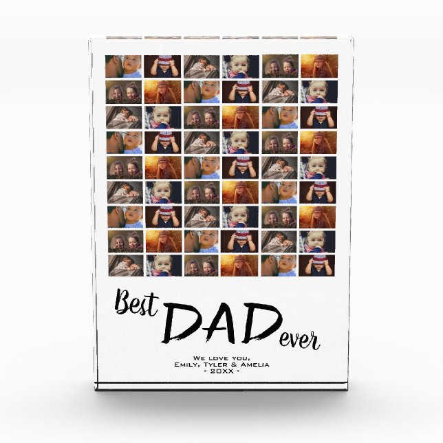 Best Dad 6 Photo Collage Family Photo Block (Front)