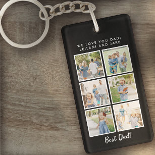 Best Dad! 6 Photos with Custom Message   Key Ring