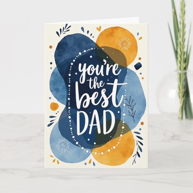 Best Dad Abstract Art Card (Front)