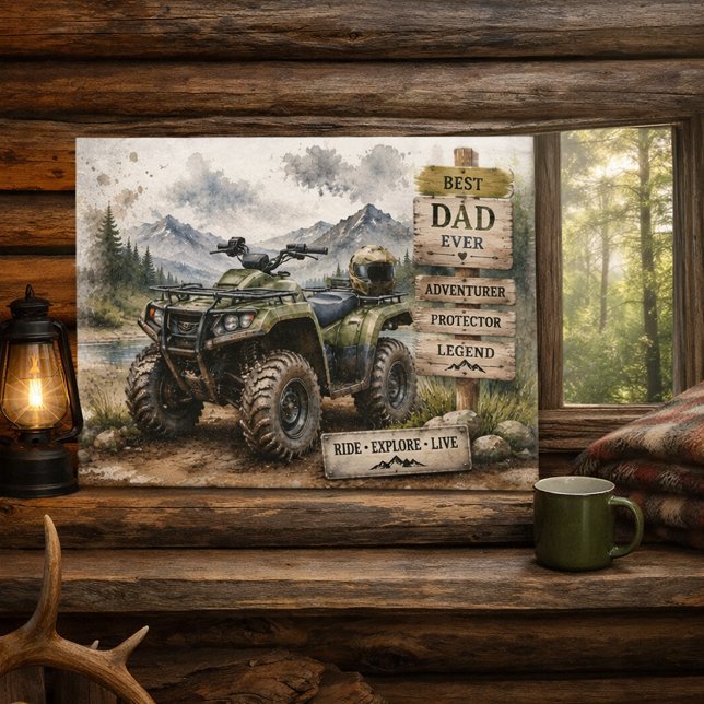 Best Dad Adventure Art Holiday Card (Creator Uploaded)