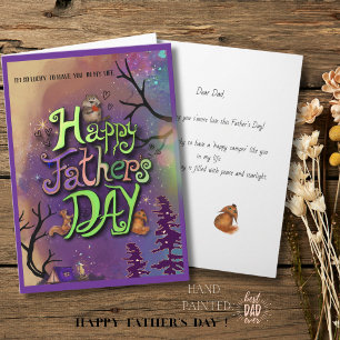 Best Dad Adventure Night Camping Father's Day Card