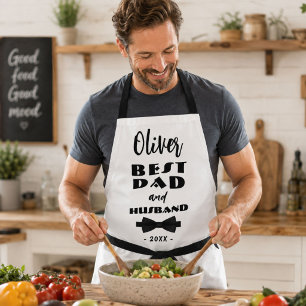 Best Dad and Husband Black Tie Elegant Apron
