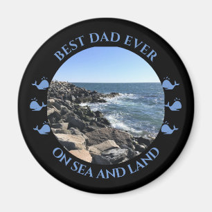Best Dad Atlantic Ocean Waves of the Sea Black Magnet