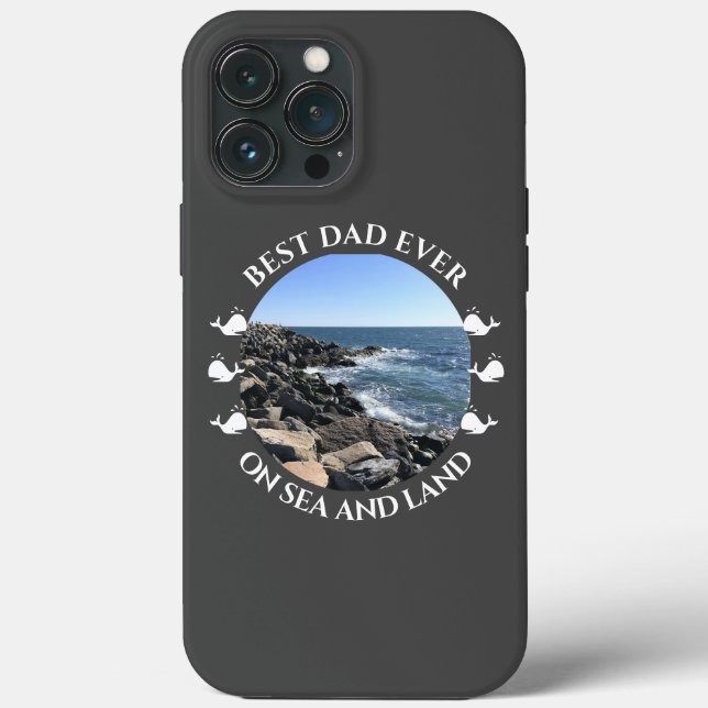 Best Dad Atlantic Ocean Waves of the Sea Grey Case (Back)