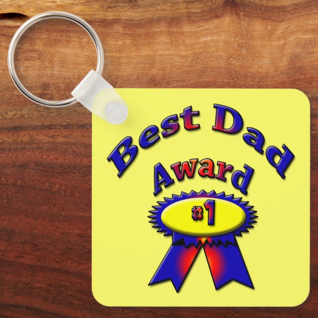 Best Dad Award # 1 Father Key Ring (Front)