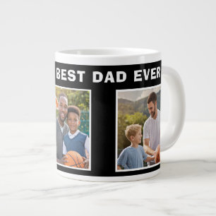 Best Dad Basketball Ball 3 Photo Collage Father Large Coffee Mug