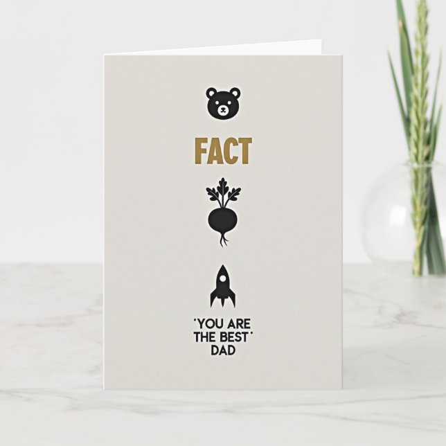 Best Dad Beet Fact Silhouette Card (Front)