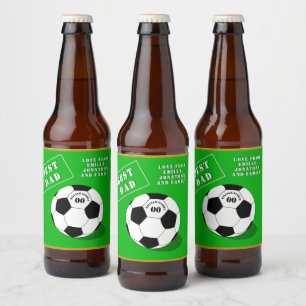 Best Dad, Birthday, Anniversary, Soccer / Football Beer Bottle Label