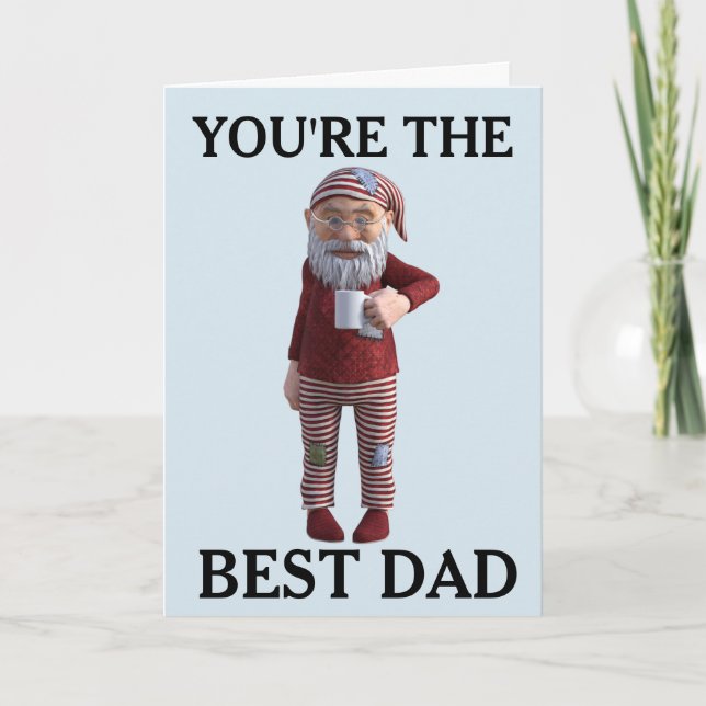 BEST DAD BIRTHDAY GNOME ELF CARD (Front)