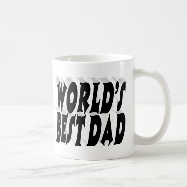 Best Dad black 3d text Coffee Mug (Right)