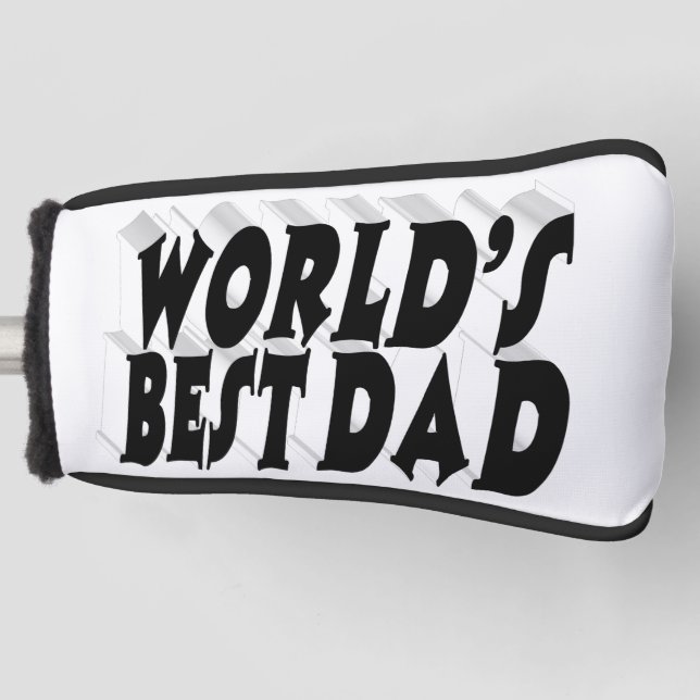 Best Dad black 3d text Golf Head Cover (Front)