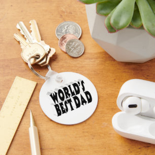 Best Dad black 3d text Key Ring