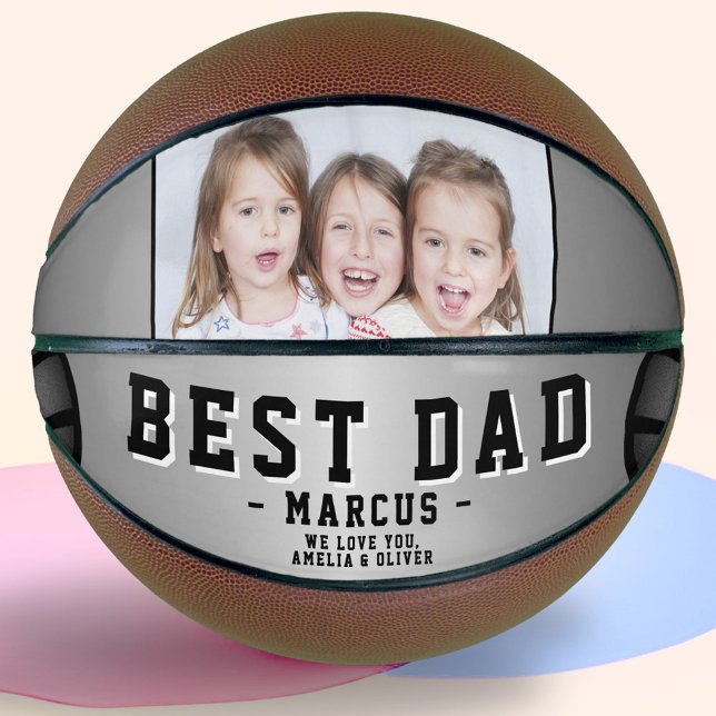 Best Dad Black Silver Balls Photo Father`s Day Basketball (Creator Uploaded)