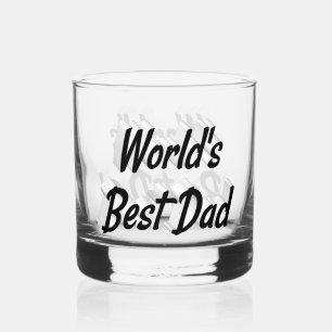 Best Dad black text Fathers Day Whiskey Glass