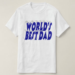 Best Dad blue 3d text T-Shirt
