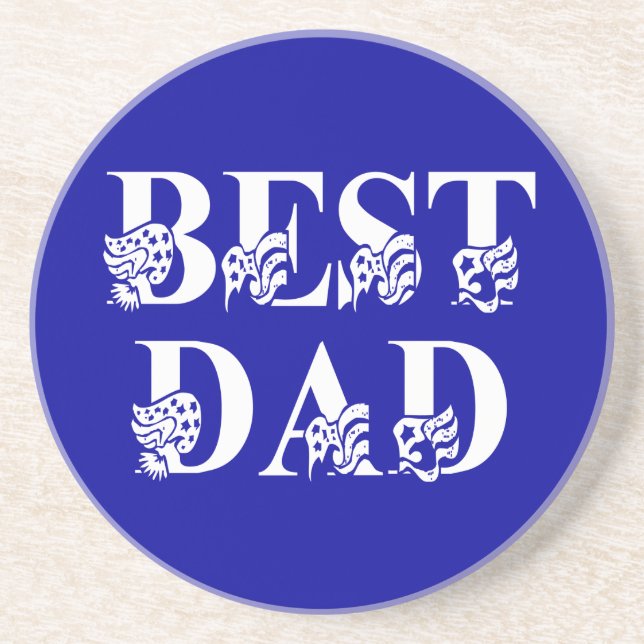 Best Dad Blue Flag Tex Coaster (Front)