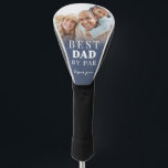 Best Dad Blue Photo Father Golf Head Cover<br><div class="desc">This personalized golf head cover features a clean and elegant design with a rich blue gradient background and crisp white fonts for a bold, modern look. The phrase “Best Dad By Par” is displayed at the top in a classic serif font, giving it a timeless and heartfelt touch. At the...</div>