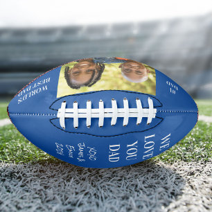 Best Dad Blue Photo Football