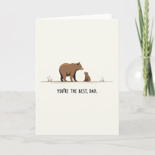 Best Dad Brown Bear Art Card
