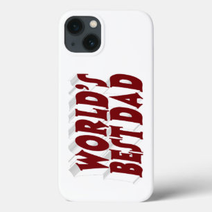 Best Dad burgundy 3d text iPhone 13 Case