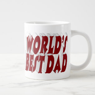 Best Dad burgundy 3d text Large Coffee Mug