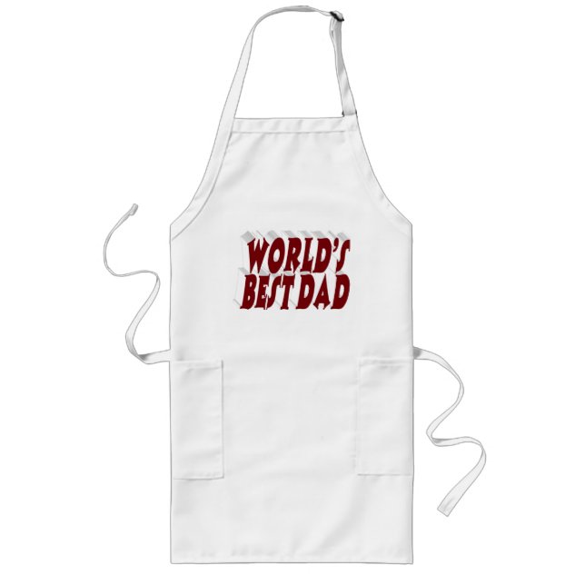 Best Dad burgundy 3d text Long Apron (Front)