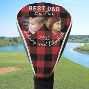 Best Dad By Par 2 Kids Photo Collage Golfer Gift  Golf Head Cover