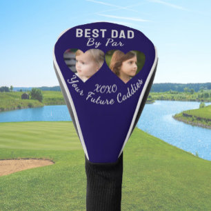Best Dad By Par 2 Kids Photo Collage Golfer Gift  Golf Head Cover