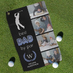 Best Dad By Par 4 Photo Monogram Golf Towel<br><div class="desc">Unleash Dad's passion for golf in a unique way this season. Personalise his game with our special golf towel. It's not just a towel - it's a canvas featuring four priceless family photos, a powerful silhouette of a golfer, and the witty, charming phrase, 'best dad by par'. Embellished with a...</div>